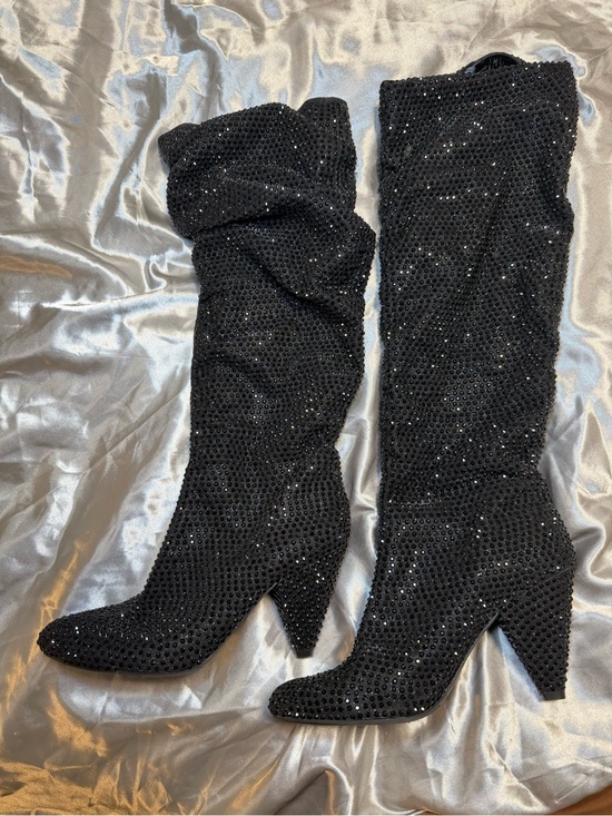 INC International Concepts Shoes - INC International Concepts Black Sequin Over-the-Knee Boots